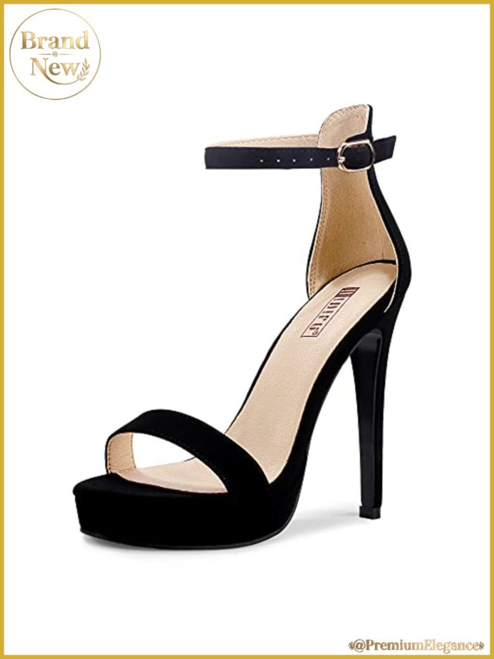 Women's 5 Inch Stiletto Platform High Heel Sandals Open Toe Ankle Strap